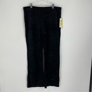 Style & Co. Sport Women’s Straight Leg Black Velvet Pull on Pants Black M short